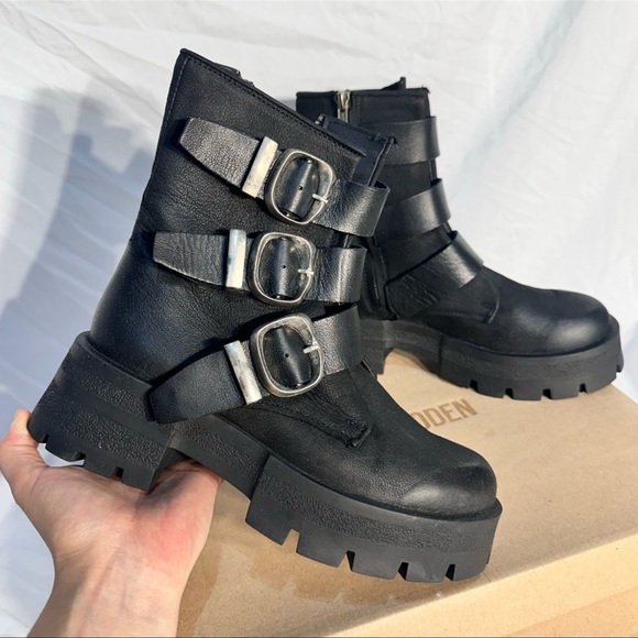 Steve Madden Roland Women's Black Buckle Ankle Boots New 7.5 - Picture 7 of 11